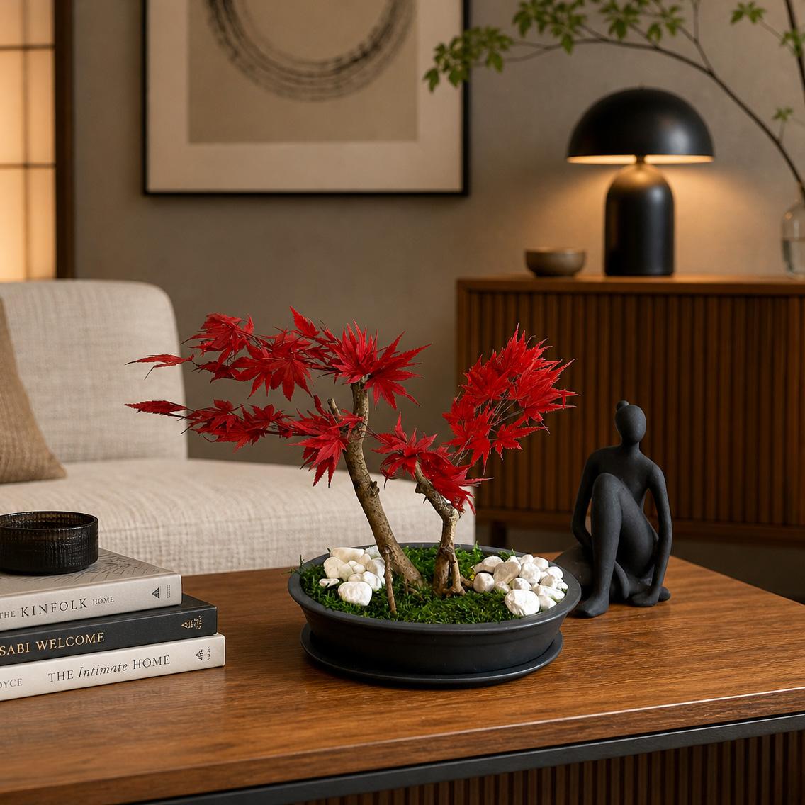 Preserved Bonsai Japanese Maple Red 30 cm