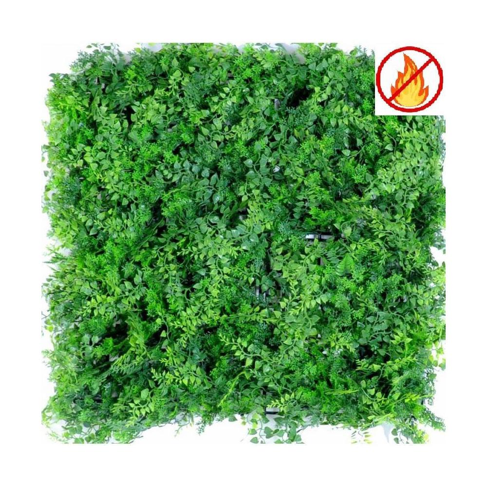 Artificial green wall mixed fern panel 50x50 cm Fire-resistant