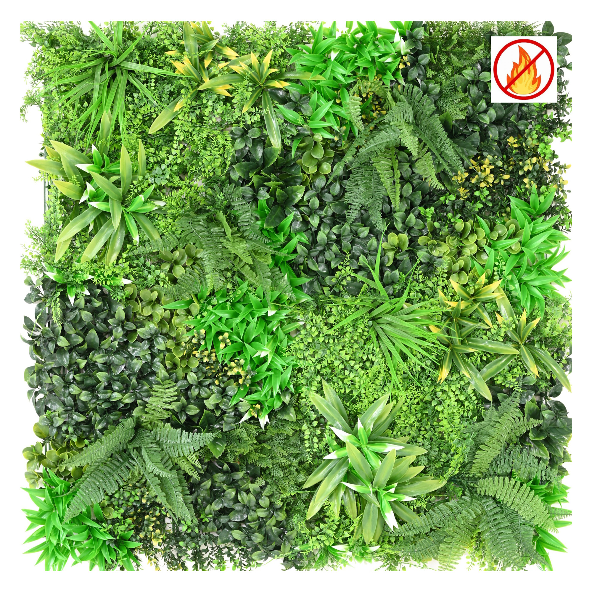 Искусственная зелёная панель 2 100×100 см – Огнестойкая