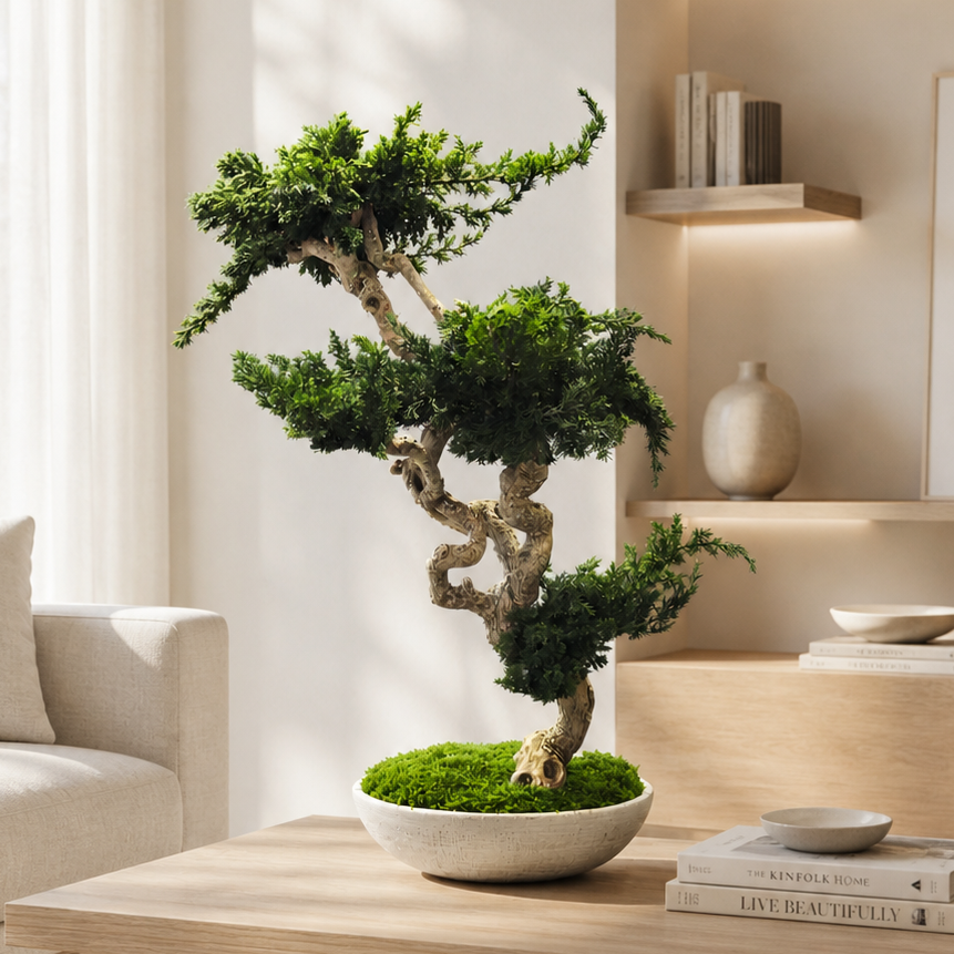 Säilitatud bonsai Juniperus Shinboku 60–70 cm