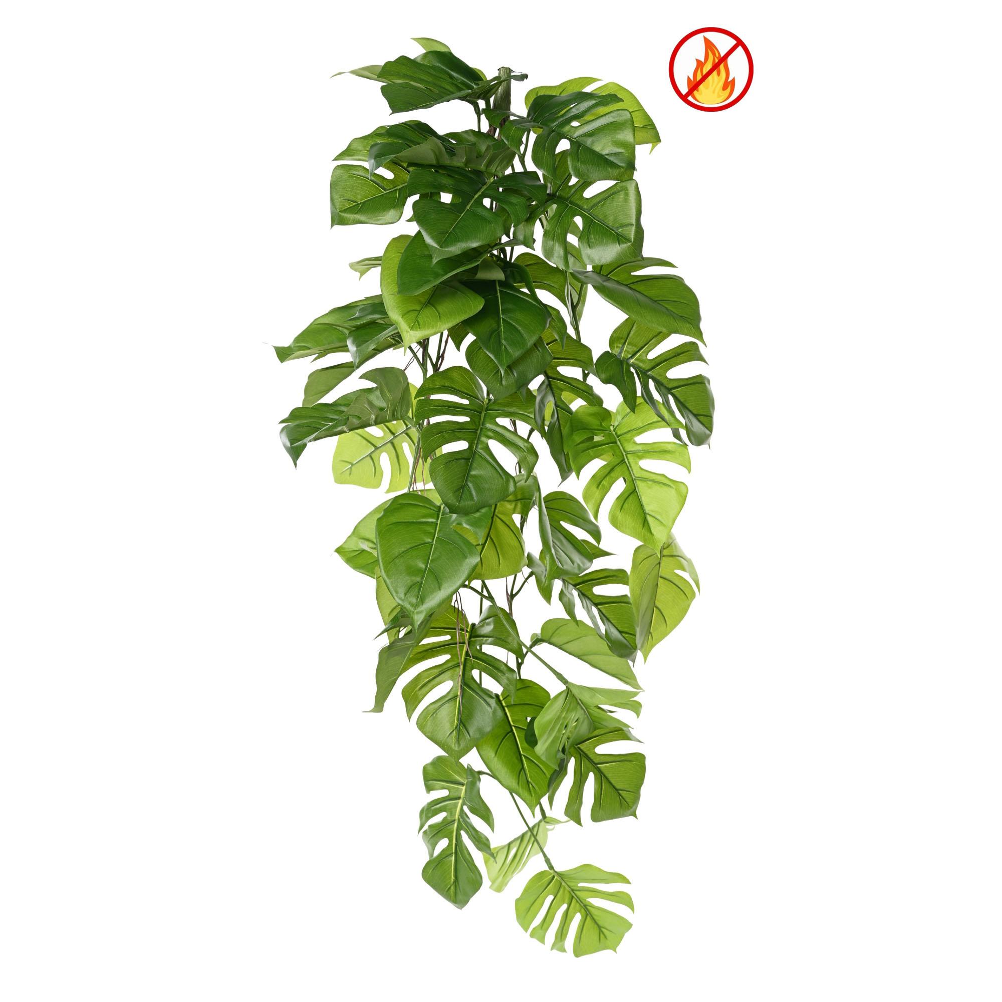 Kunstlik rippuv Philodendron Monstera 120 cm – tulekindel